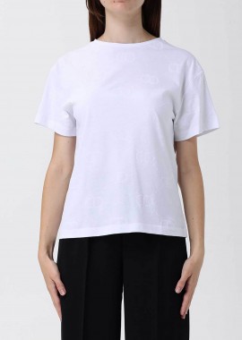 TWINSET - Twinset γυναικείο T-shirt με all-over ανάγλυφο λογότυπο - 252TP2055 Λευκό