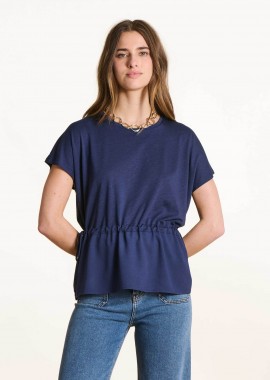 LA FEE MARABOUTEE - La Fée Maraboutée γυναικεία μπλούζα μονόχρωμη Loose Fit - FL-TS-FINESSE-M Μπλε
