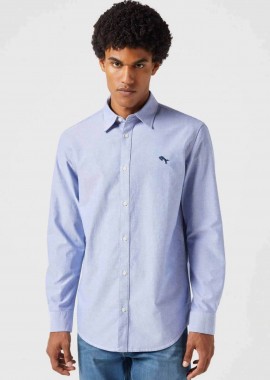 WRANGLER - Wrangler® ανδρικό πουκάμισο με κεντημένο logo Regular Fit - 112350481 Μπλε Ανοιχτό
