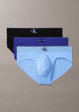 - Calvin Klein σετ ανδρικά εσώρουχα brief με monogram (3 τεμάχια) - LV00NB4471 Μπλε