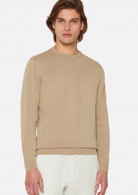 BOGGI MILANO - Boggi Milano ανδρικό πουλόβερ μονόχρωμο Regular Fit - BO24P027205 Μπεζ