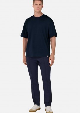 BOGGI MILANO - Boggi Milano ανδρικό παντελόνι μονόχρωμο Regular Fit - BO25P057501 Μπλε Σκούρο