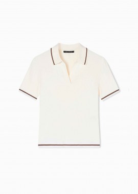 ARMANI EXCHANGE - Armani Exchange γυναικεία πλεκτή μπλούζα πόλο με contrast trims - XW001897AF10352 Λευκό
