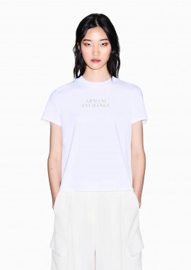 ARMANI EXCHANGE - Armani Exchange γυναικείο T-shirt με λογότυπο Regular Fit - XW002324AF10356 Λευκό