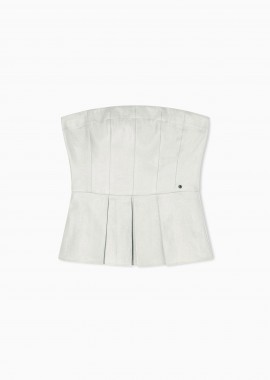 ARMANI EXCHANGE - Armani Exchange γυναικείο τοπ στράπλες με πιέτες - XW001984AF21530 Εκρού