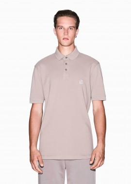 ARMANI EXCHANGE - Armani Exchange ανδρική μπλούζα πόλο μονόχρωμη με ανάγλυφο λογότυπο Regular Fit - XM000367AF13022 Μπεζ