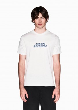 ARMANI EXCHANGE - Armani Exchange ανδρικό T-shirt με logo print Slim Fit - XM002779AF10358 Λευκό