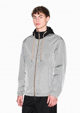 ARMANI EXCHANGE - Armani Exchange ανδρικό jacket διπλής όψης με κουκούλα Regular Fit - XM001830AF18579 Ασπρόμαυρο
