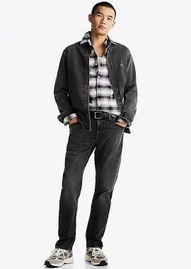 TOMMY JEANS - Tommy Jeans ανδρικό τζιν παντελόνι πεντάτσεπο Straight Fit - DM0DM20556 Μαύρο