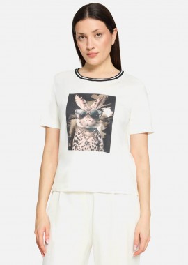 SO COSY - So Cosy γυναικείο T-shirt με print - 2436/8090 Εκρού