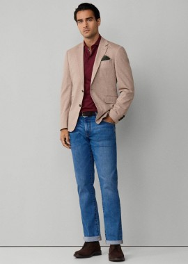 HACKETT - Hackett ανδρικό τζιν παντελόνι πεντάτσεπο Slim Fit - HM212709R Denim Blue
