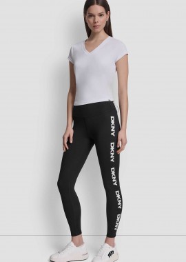 DKNY - DKNY γυναικείο κολάν με λογότυπο στο πλάι - DP6P3813 Μαύρο