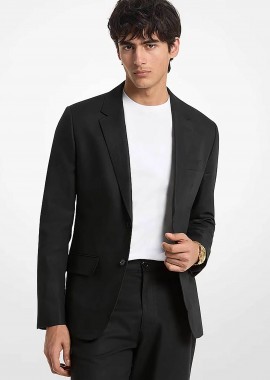 MICHAEL KORS - Michael Kors ανδρικό σακάκι από λινάρι και βαμβάκι Classic Fit - CS6101KKPY Μαύρο