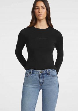 GUESS - Guess γυναικεία μπλούζα με κεντημένο λογότυπο - W4YI22J1314 Μαύρο