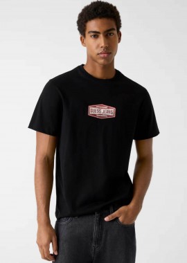 GUESS - Guess ανδρικό T-shirt με logo print - M6RI41K8FQ4 Μαύρο