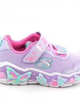 SKECHERS - Παιδικό Αθλητικό Παπούτσι για Κορίτσι Skechers Lil Butterfly Bliss με Φωτάκια Χρώματος Μωβ 303066-LVMT