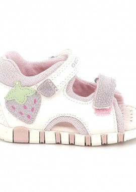 GEOX - Παιδικό Πέδιλο για Κορίτσι Geox Ανατομικό Χρώματος Λευκό B6517A 054GN C0406