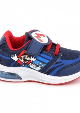 DISNEY - Παιδικό Αθλητικό Παπούτσι για Αγόρι Disney Super Mario με Φωτάκια Χρώματος Μπλε MB000705
