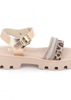 RICCO MONDO - Παιδικό Πέδιλο για Κορίτσι Ricco Mondo Χρώματος Χαλκός Γκλίτερ T30357T1