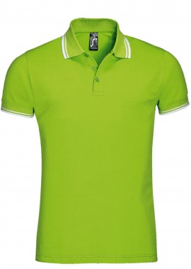 SOLS - Ανδρικό Polo Cotton Πικέ 00577 SOL'S Pasadena Lime/White