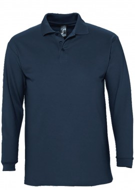 SOLS - Ανδρική Μπλούζα Polo 11353 SOL'S Winter II Μακρυμάνικη Πικέ Denim