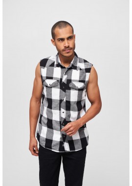 Brandit - Αμάνικο Πουκάμισο BD4031 Brandit White/Black