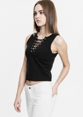 Urban Classics - Γυναικείο top Cropped με κορδόνια Urban Classics TB1631 Black