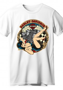 Pop Culture - T-Shirt Harley Davidson Doll Pop Culture White