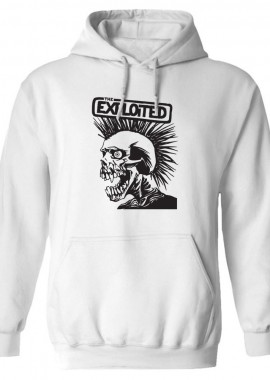 Rock Avenue - Hoodie The Exploited B W Rock Avenue White