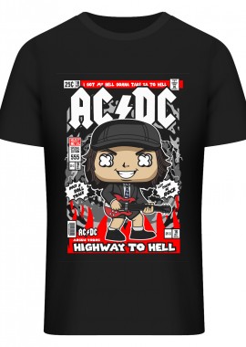 Pop Culture - T-Shirt Angus Young ACDC Pop Culture Black