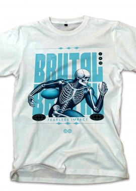 Pop Culture - T-Shirt Rugby Skull Pop Culture White
