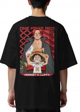Pop Culture - Oversized T-Shirt One Piece Luffy Pop Culture Black