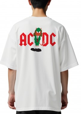 Rock Avenue - Oversized T-Shirt ACDC Art1 Rock Avenue White