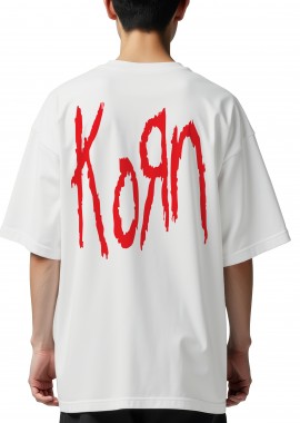 Rock Avenue - Oversized T-Shirt Korn Band Logo Rock Avenue White