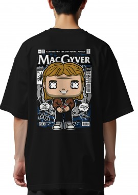 Pop Culture - Oversized T-Shirt Macgyver Pop Culture Black