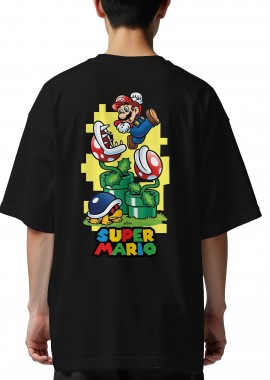 Pop Culture - Oversized T-Shirt Super Mario Pop Culture Black