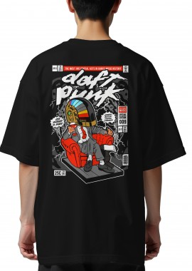 Pop Culture - Oversized T-Shirt The Daft Punk Boss Pop Culture Black