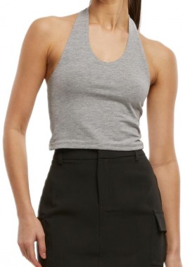 Urban Classics - Γυναικείο Τοπ Basic Neckholder TB7533 Urban Classics Heathergrey