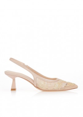 Tsoukalas - Γόβες slingback με σχέδιο λουλουδιών ΜΠΕΖ