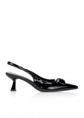 Tsoukalas - Γόβες μαύρες slingback με αγκράφα ΜΑΥΡΟ