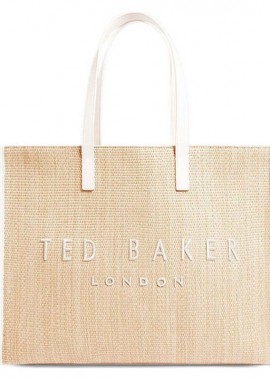 Ted Baker - Γυναικεία Τσάντα Ώμου Ted Baker Raffia Large Icon 284036-Ivory